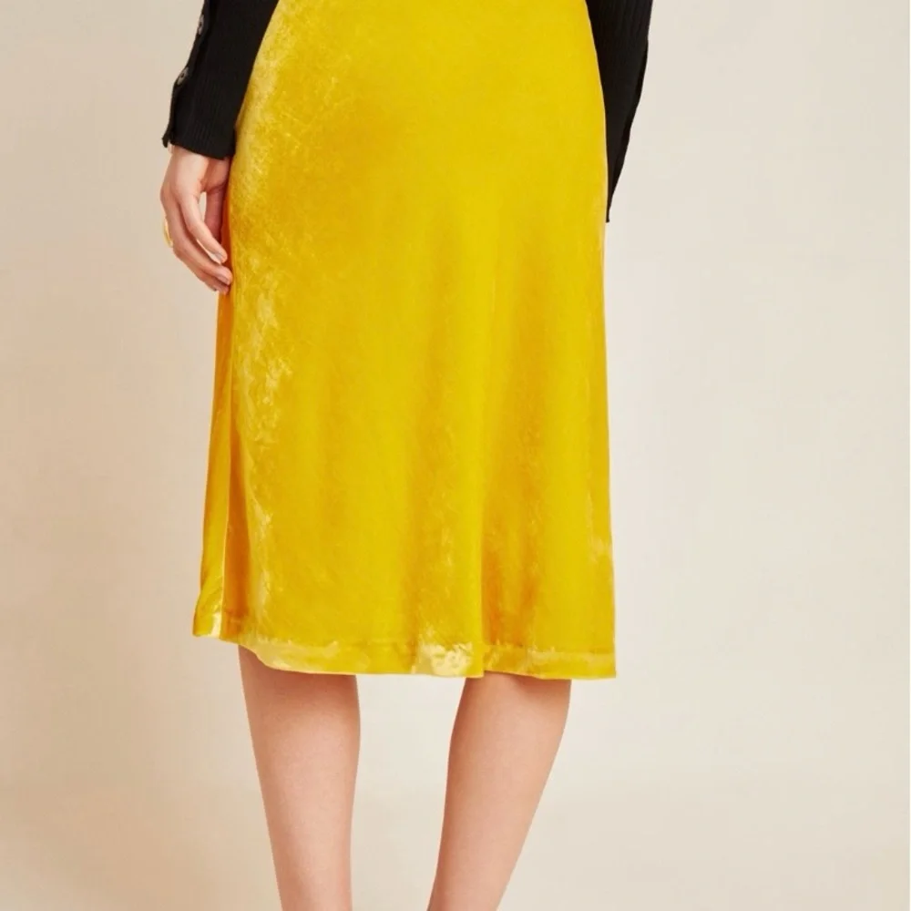 Maeve Velvet Midi Skirt
Dark Yellow, Elastic Waist - Picture 2 of 5